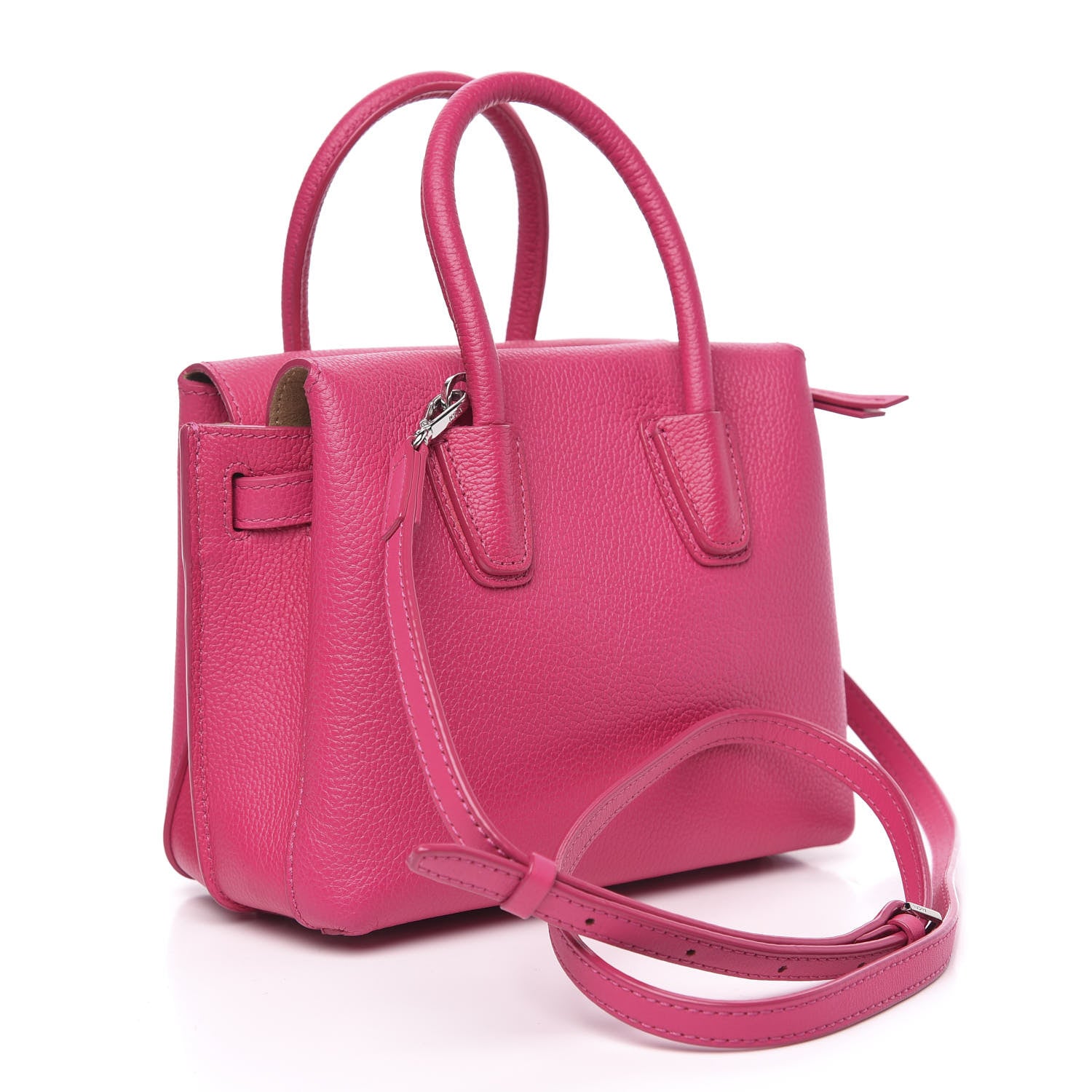 MCM Grained Calfskin Mini Milla Tote Beetroot Pink 3 of 11