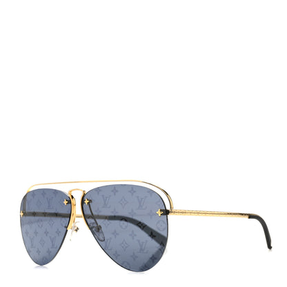 Louis Vuitton Metal Monogram Grease Sunglasses Z1172W Gold 1 of 8