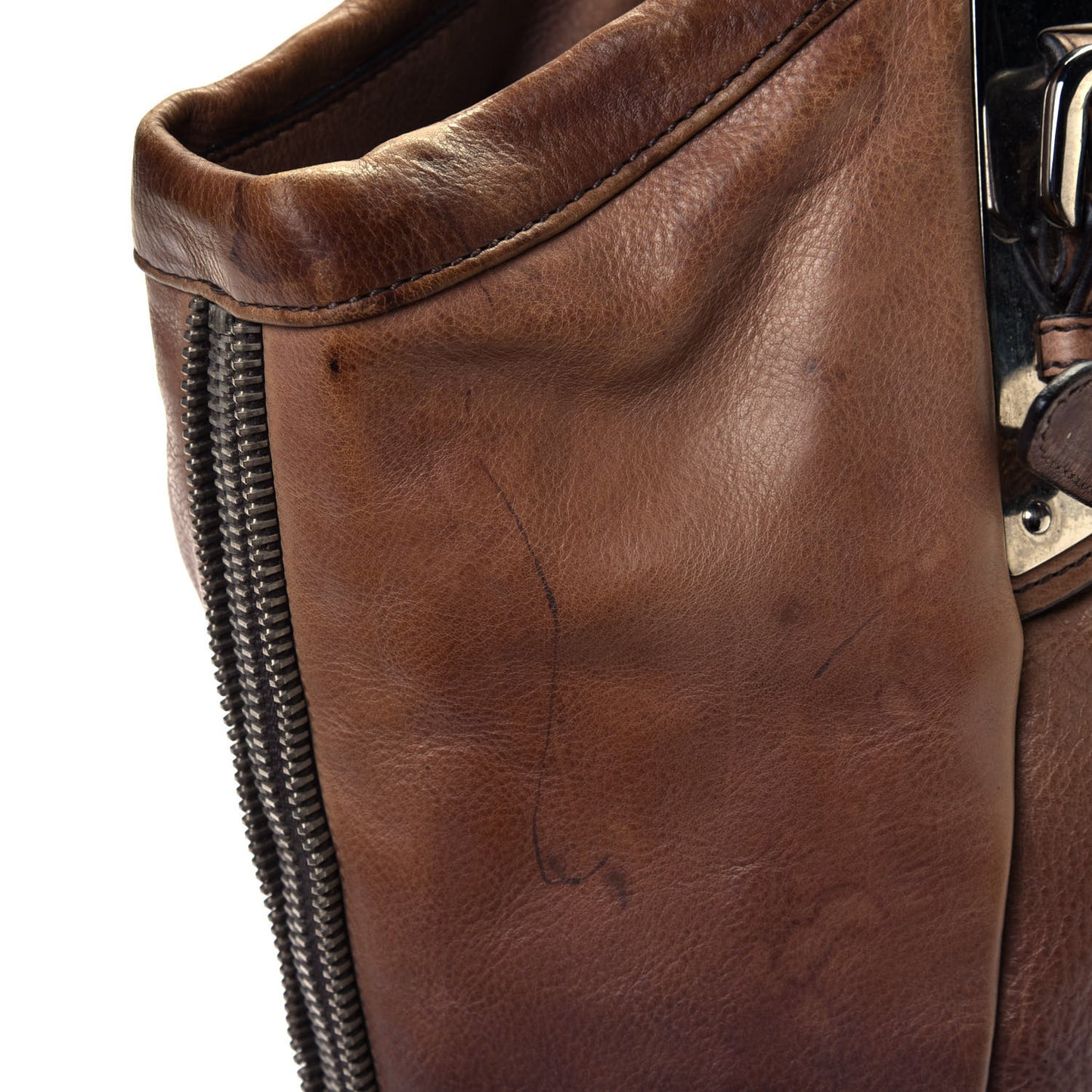 Glace Calfskin Ombre Shoulder Bag Argilla Sfumato
