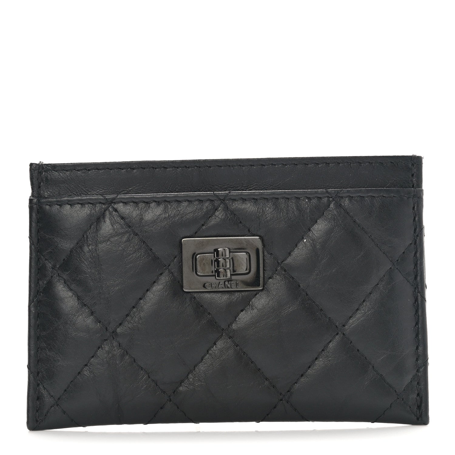 Chanel Aged Calfskin Quilted Reissue Card Holder So Black 1 of 9