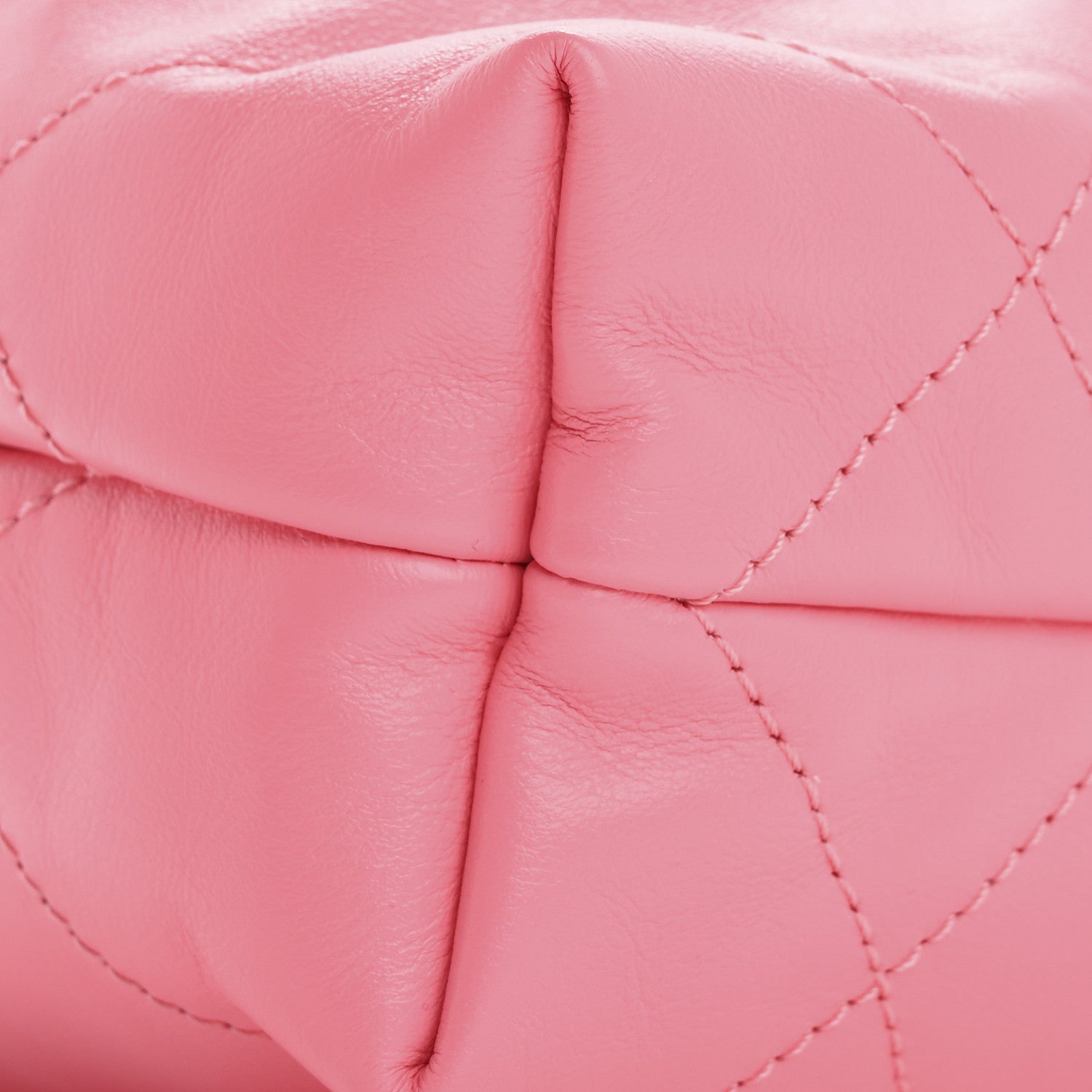 Chanel Shiny Calfskin Quilted Rainbow Metal Mini Chanel 22 Coral Pink 9 of 11