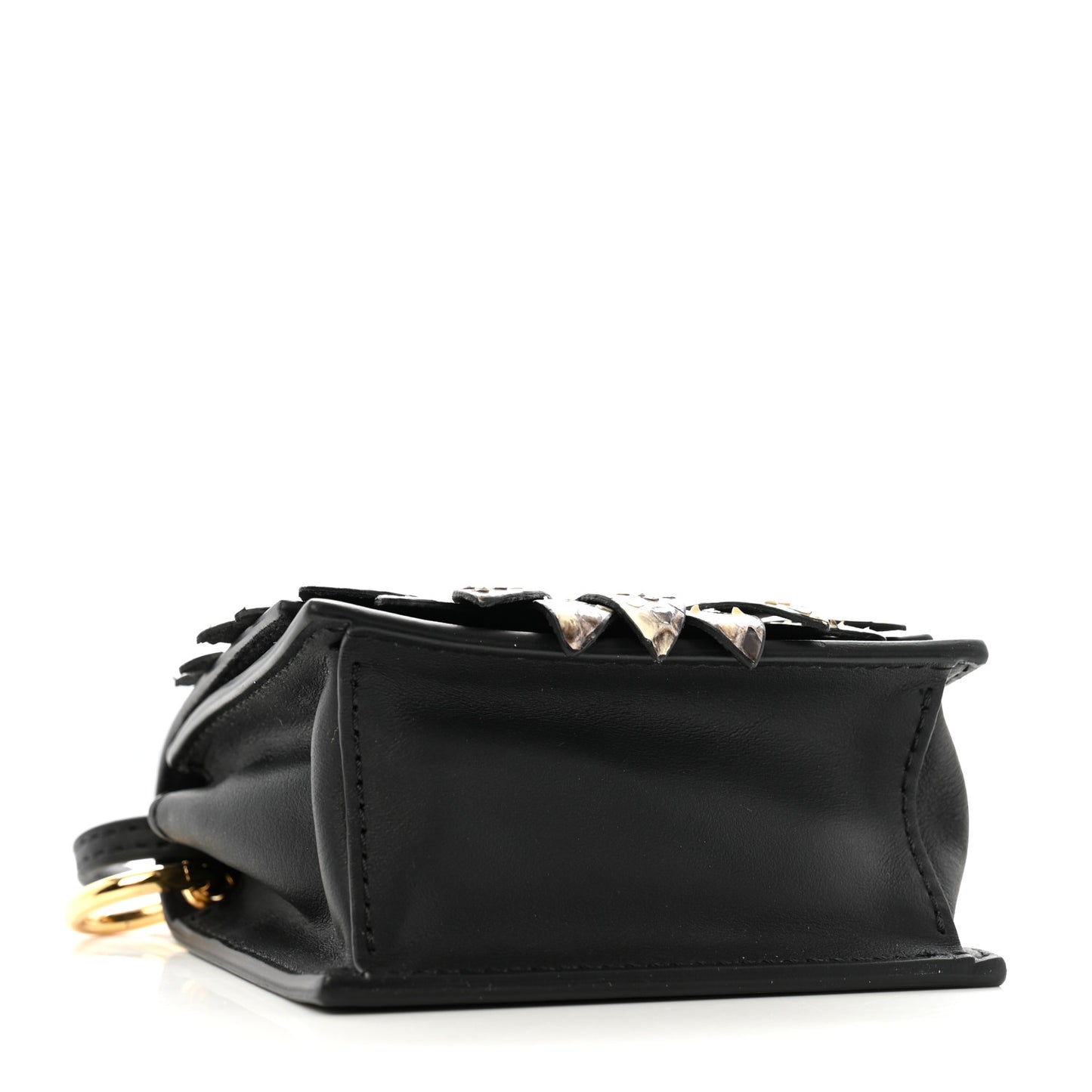 Vitello Snakeskin F is Fendi Flower Micro Kan I Shoulder Bag Black Multicolor