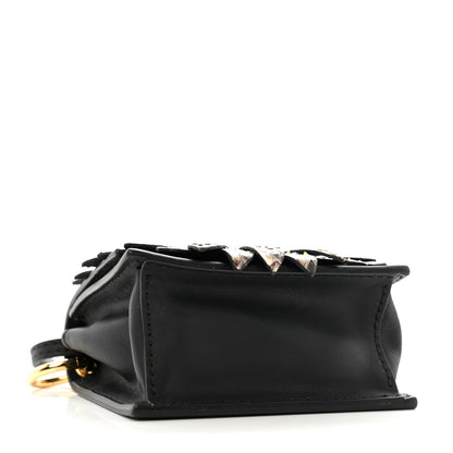 Fendi Vitello Snakeskin F is Fendi Flower Micro Kan I Shoulder Bag Black Multicolor 4 of 11