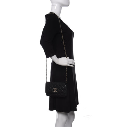 Chanel Caviar Quilted French New Wave Chain CC Wallet On Chain WOC Black 2 of 12