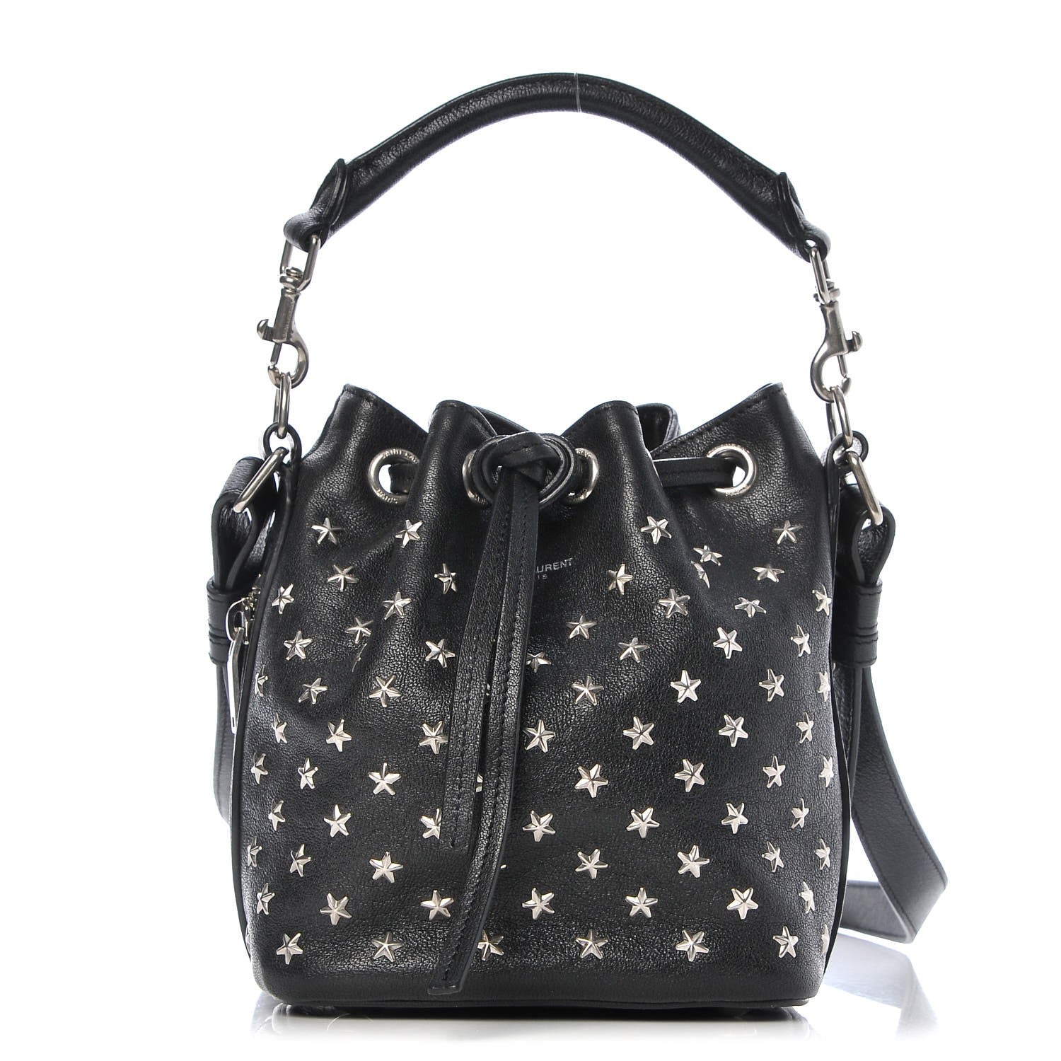 Saint Laurent Calfskin Star Studded Small Emmanuelle Bucket Bag Black 1 of 8