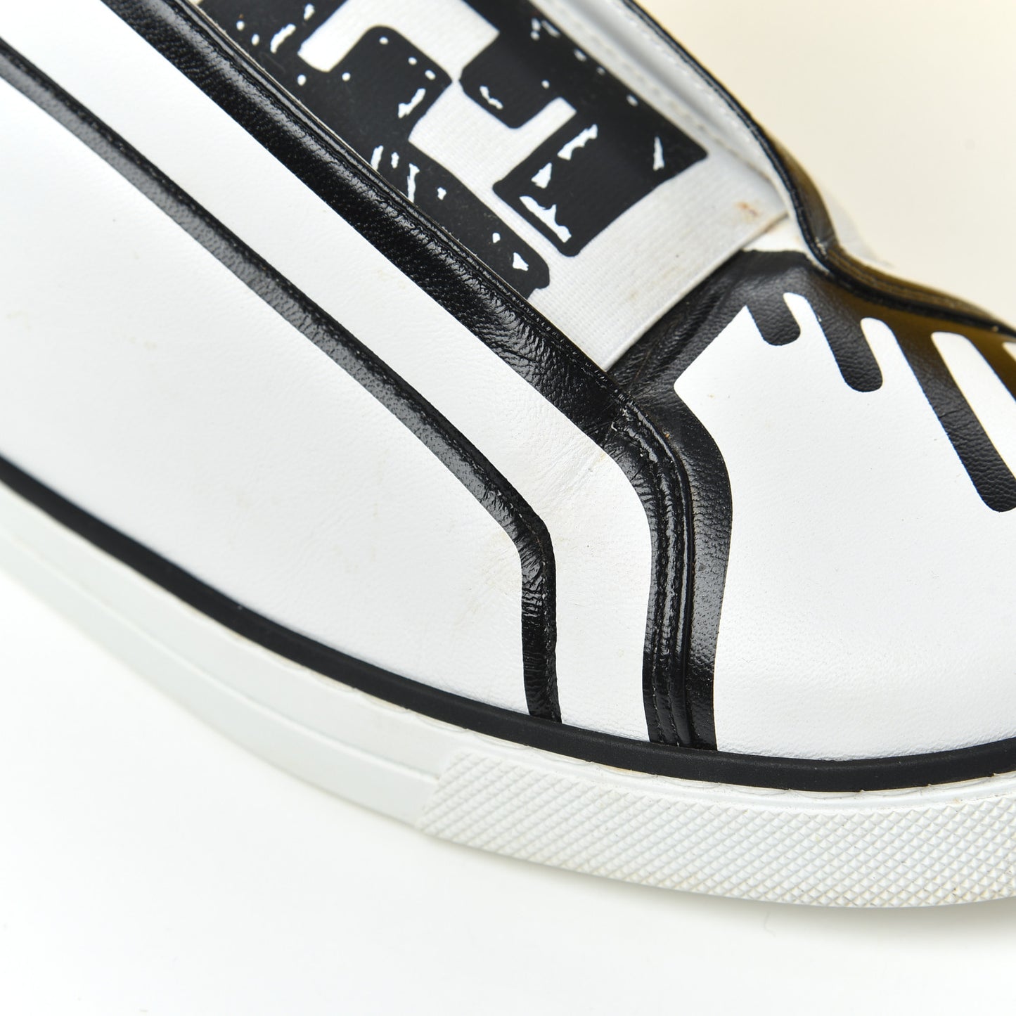 X JOSHUA VIDES Nappa Rockoclick Slip On Sneakers 37.5 Snow White Black