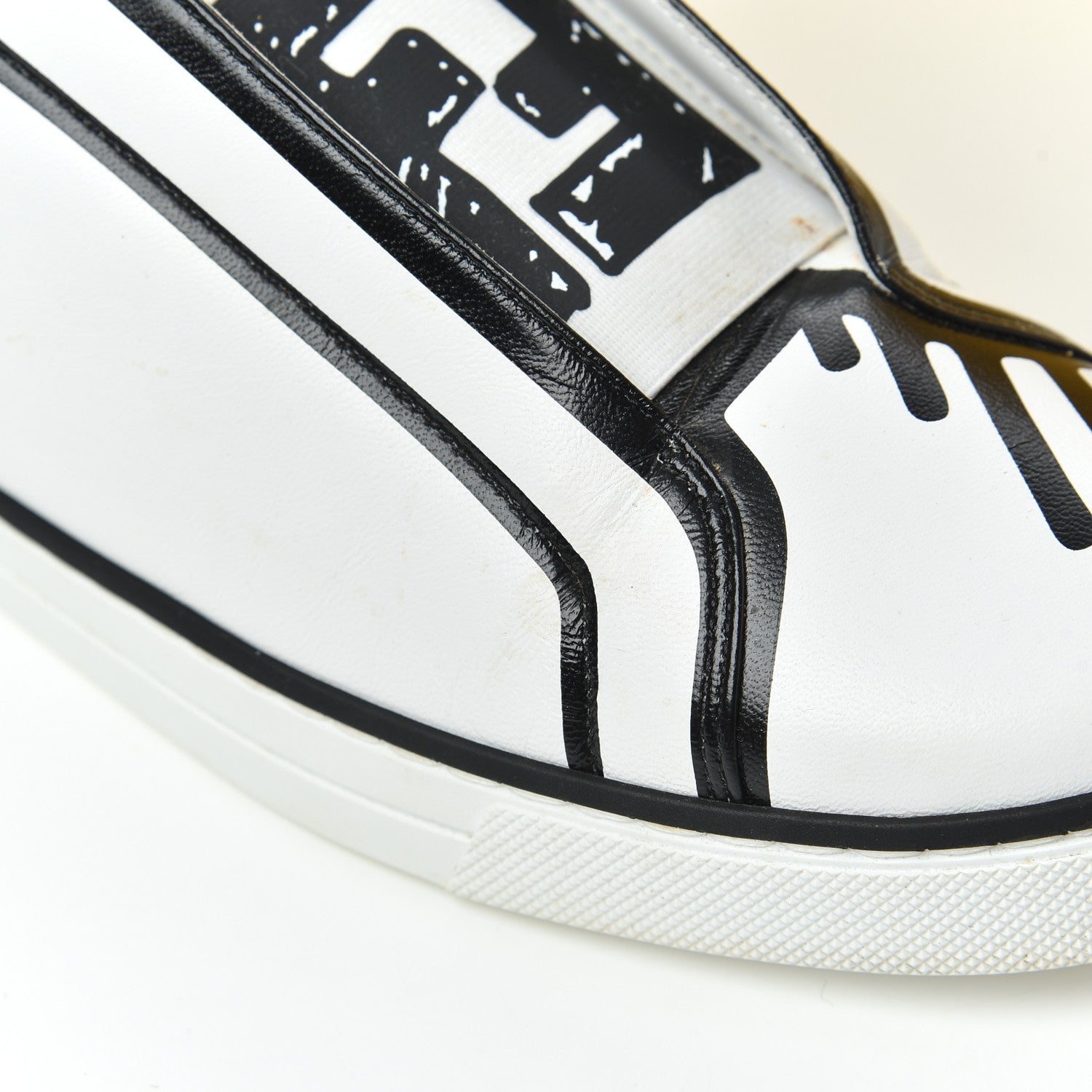Fendi X JOSHUA VIDES Nappa Rockoclick Slip On Sneakers 37.5 Snow White Black 18 of 20