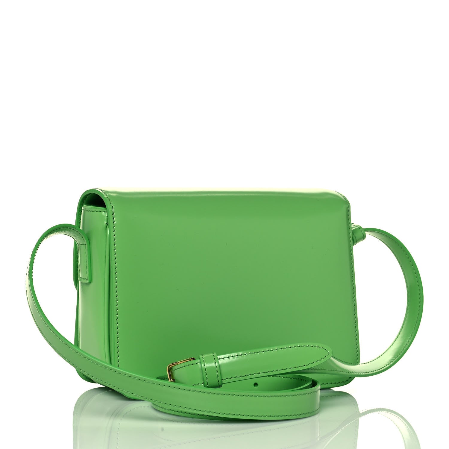 Celine Shiny Calfskin Teen Cuir Triomphe Bright Green 3 of 14