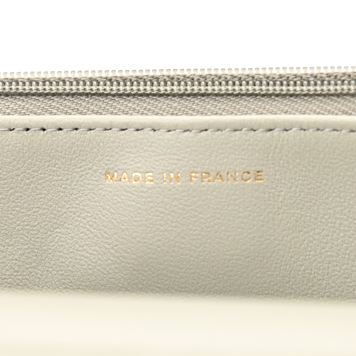 Lambskin Quilted Wallet On Chain WOC Grey