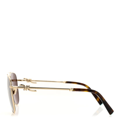 Tiffany Metal Knot Aviator Sunglasses TF3116 Pale Gold 3 of 9
