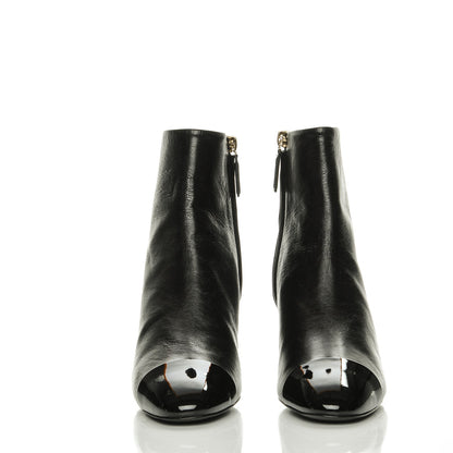 Chanel Crumpled Patent Calfskin Cap Toe Short Boots 40 Black 2 of 10
