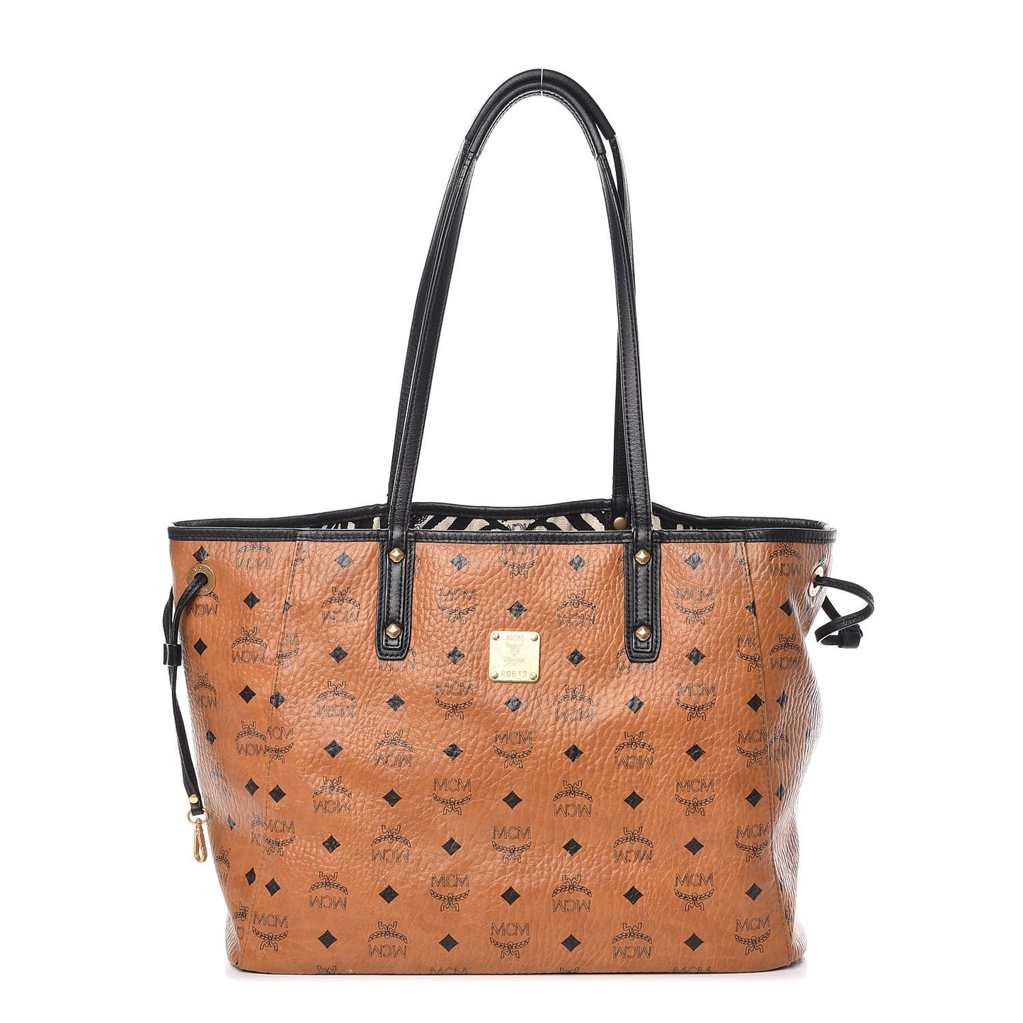 Visetos Medium Anya Shopping Tote Cognac Black
