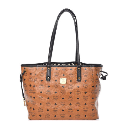 MCM Visetos Medium Anya Shopping Tote Cognac Black 1 of 37