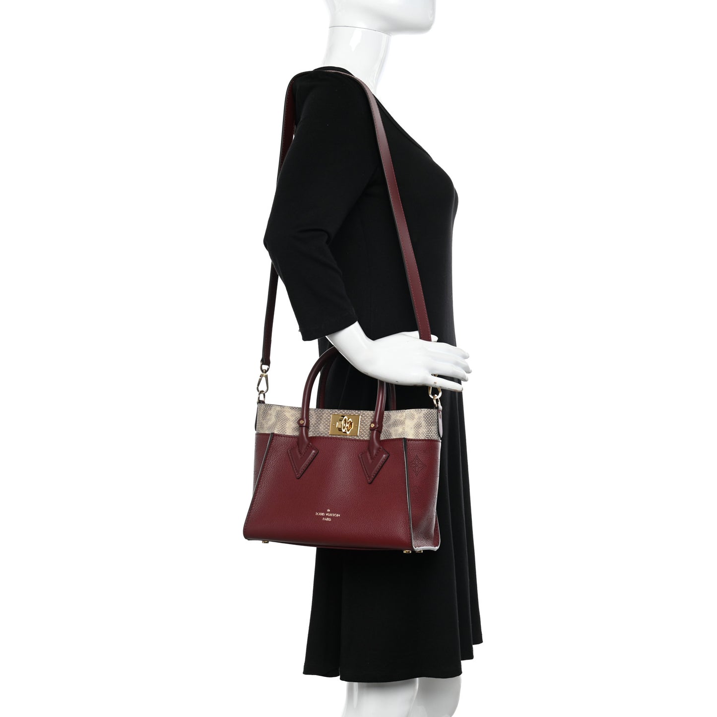 Calfskin Karung Snakeskin Mahina On My Side PM Griotte Red