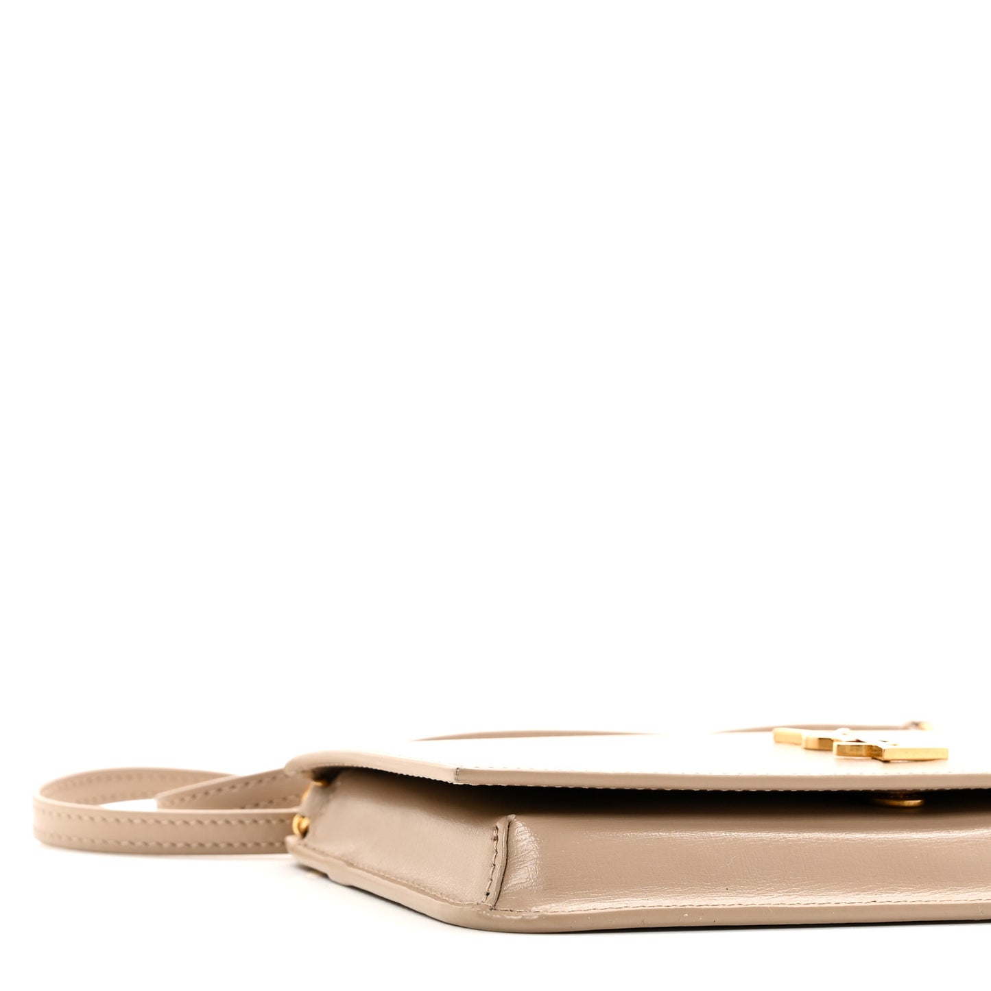 Smooth Calfskin Monogram Phone Holder Crossbody Dark Beige