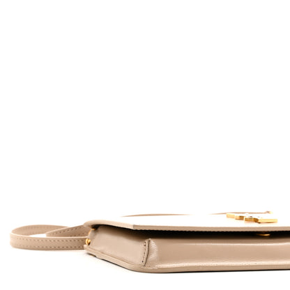 Saint Laurent Smooth Calfskin Monogram Phone Holder Crossbody Dark Beige 9 of 11
