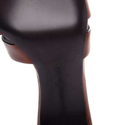 Saint Laurent Calfskin Tribute 85 Slide Sandals 35.5 Amber 9 of 11