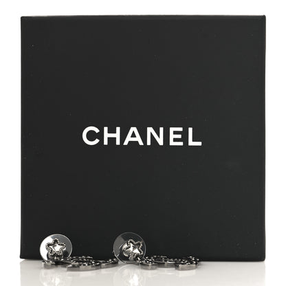 Chanel Ruthenium Crystal Star CC Drop Earrings 5 of 5