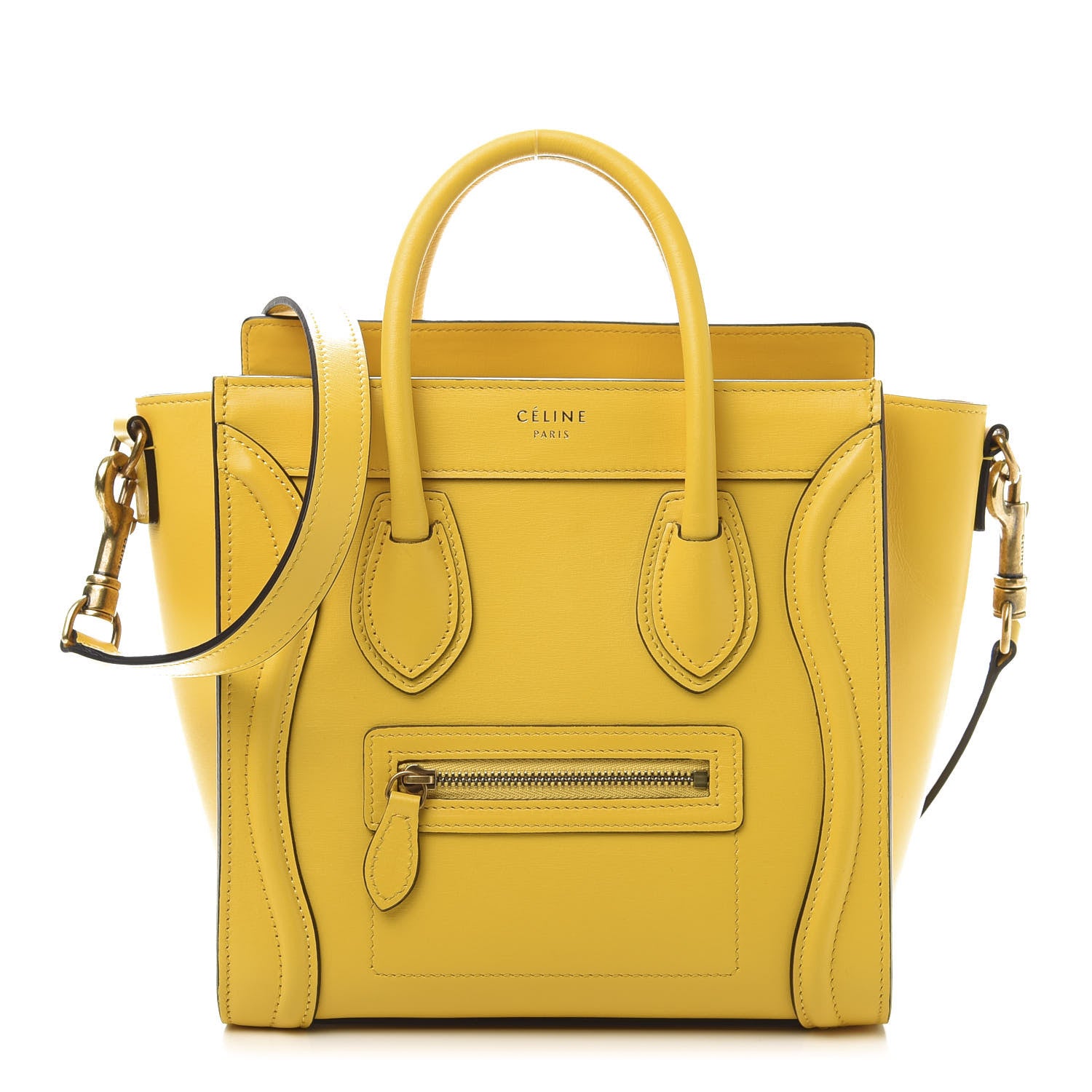 Celine Palmelato Calfskin Nano Luggage Sunflower 1 of 10