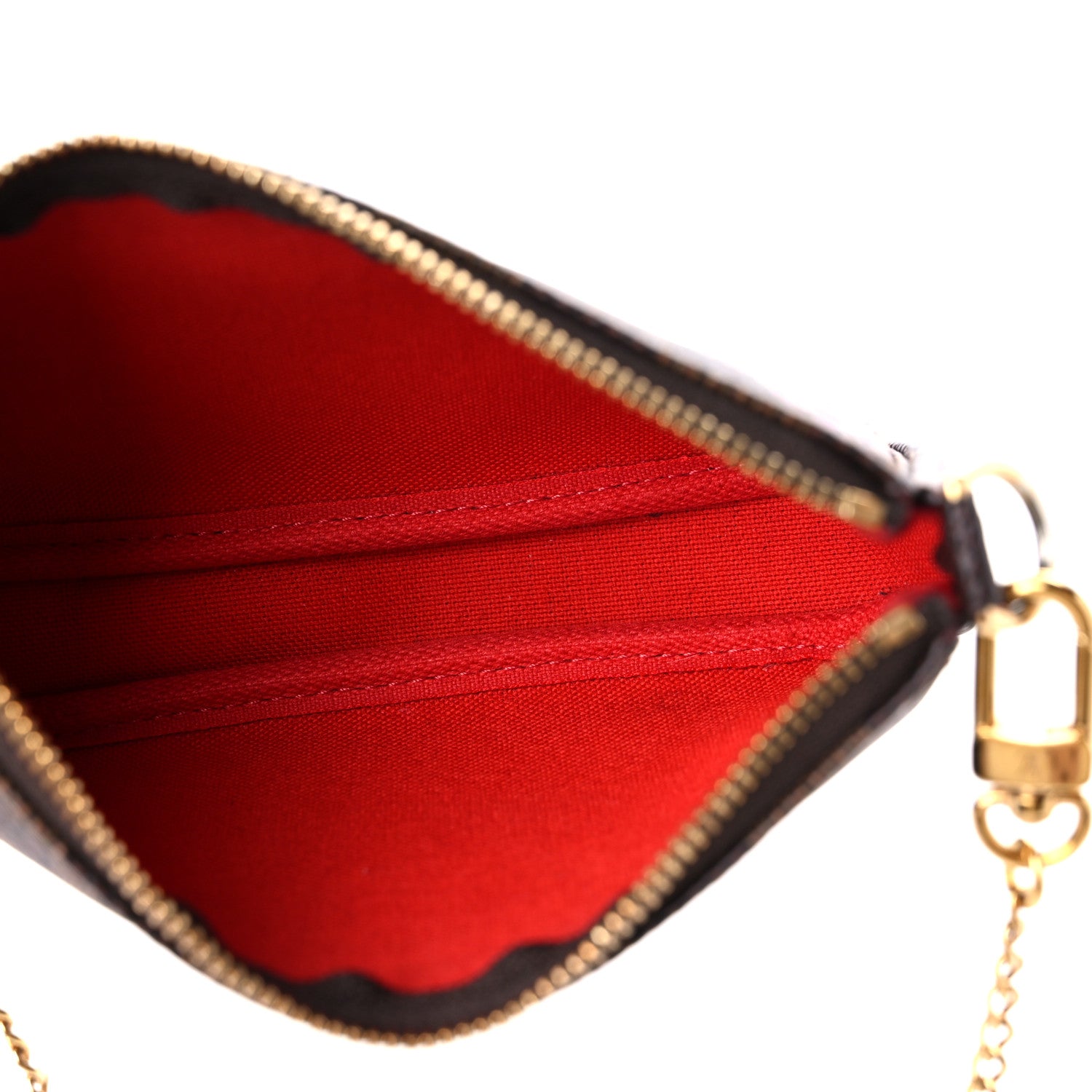 Louis Vuitton Damier Ebene 2019 Christmas Animation Mini Pochette Accessories Red 5 of 11