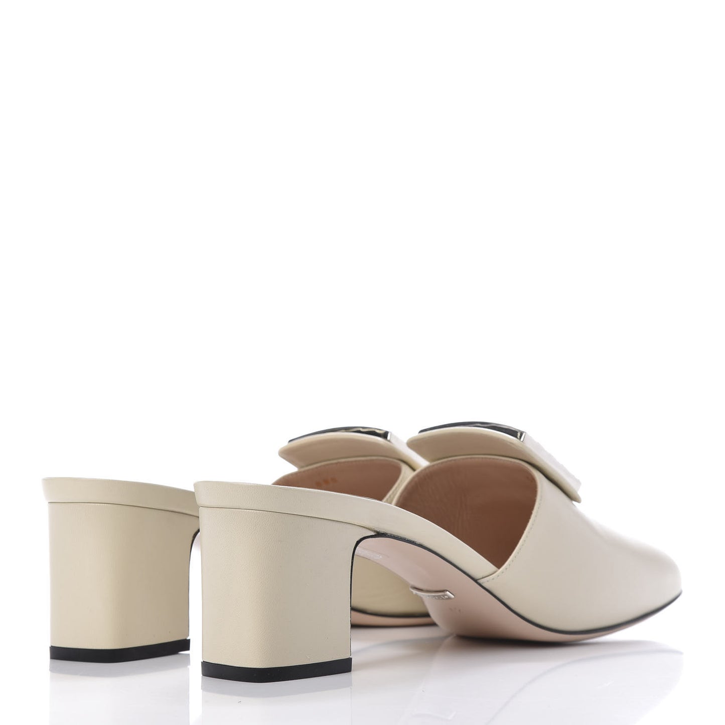 Malaga Kid Crystal Square G Madelyn Mules 42 Vintage White