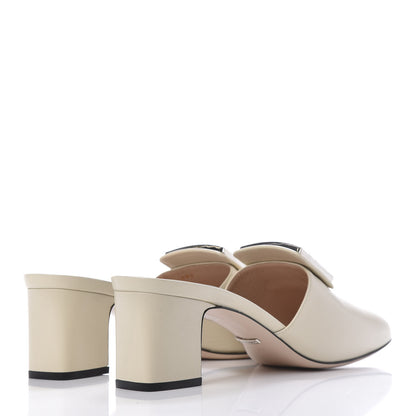 Gucci Malaga Kid Crystal Square G Madelyn Mules 42 Vintage White 4 of 10