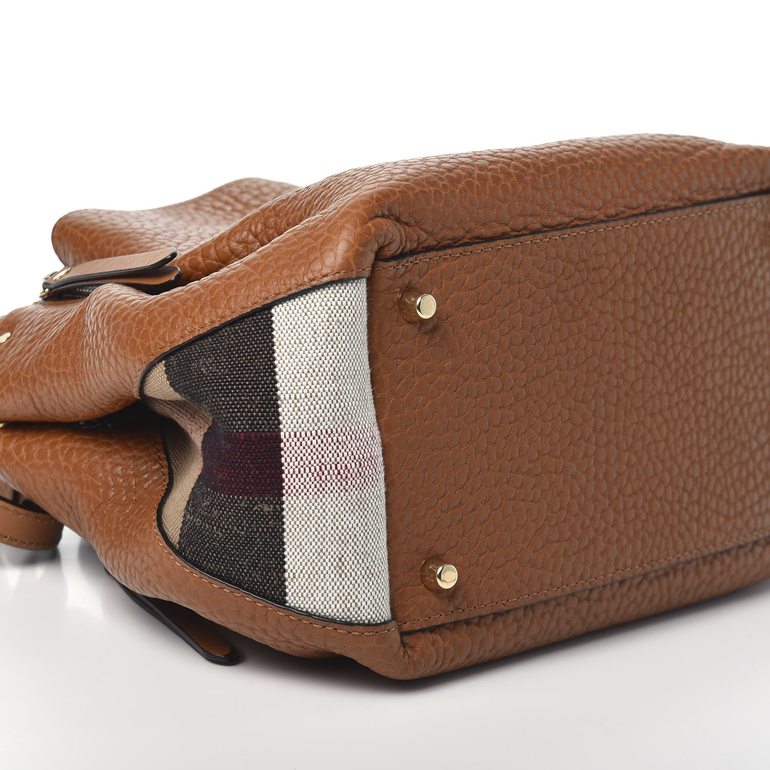 Burberry Grainy Calfskin House Check Small Maidstone Saddle Brown 8 of 9