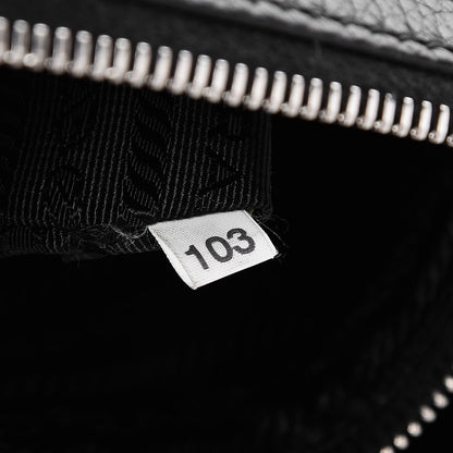 Prada Vitello Daino Zippered Crossbody Bag Black 8 of 8
