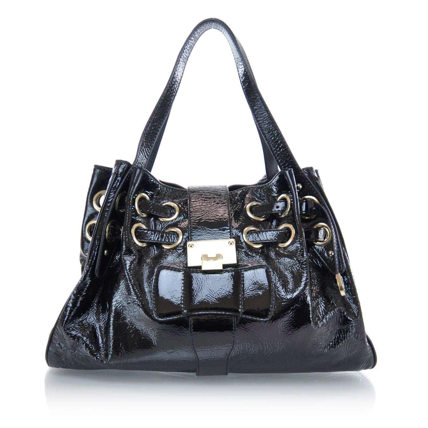 Jimmy Choo Crushed Patent Leather Ramona Tote Black 1 of 8