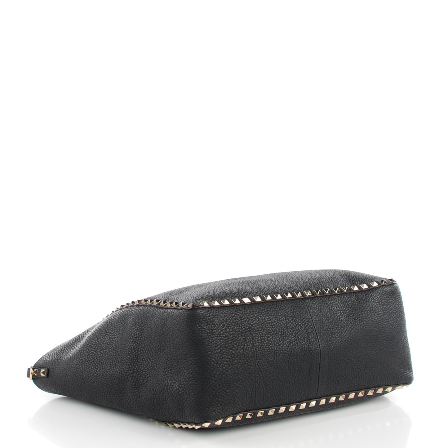 Calfskin Medium Rockstud Reversible Tote Black