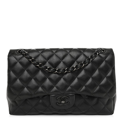 Chanel Lambskin Quilted Jumbo Double Flap So Black 1 of 11
