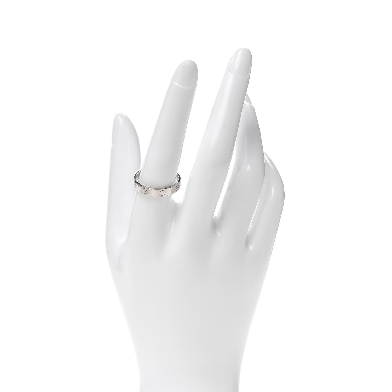 Cartier 18K White Gold 3.5mm LOVE Wedding Band Ring 59 8.75 2 of 4