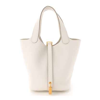 Hermes Taurillon Clemence Picotin Lock 18 PM Gris Pale 1 of 11