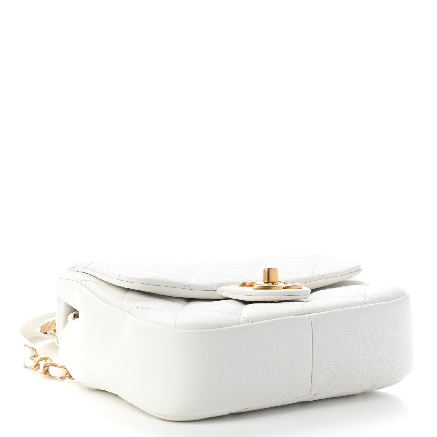 Chanel Lambskin Quilted Small In The Loop Handle Flap Bag White 4 of 9
