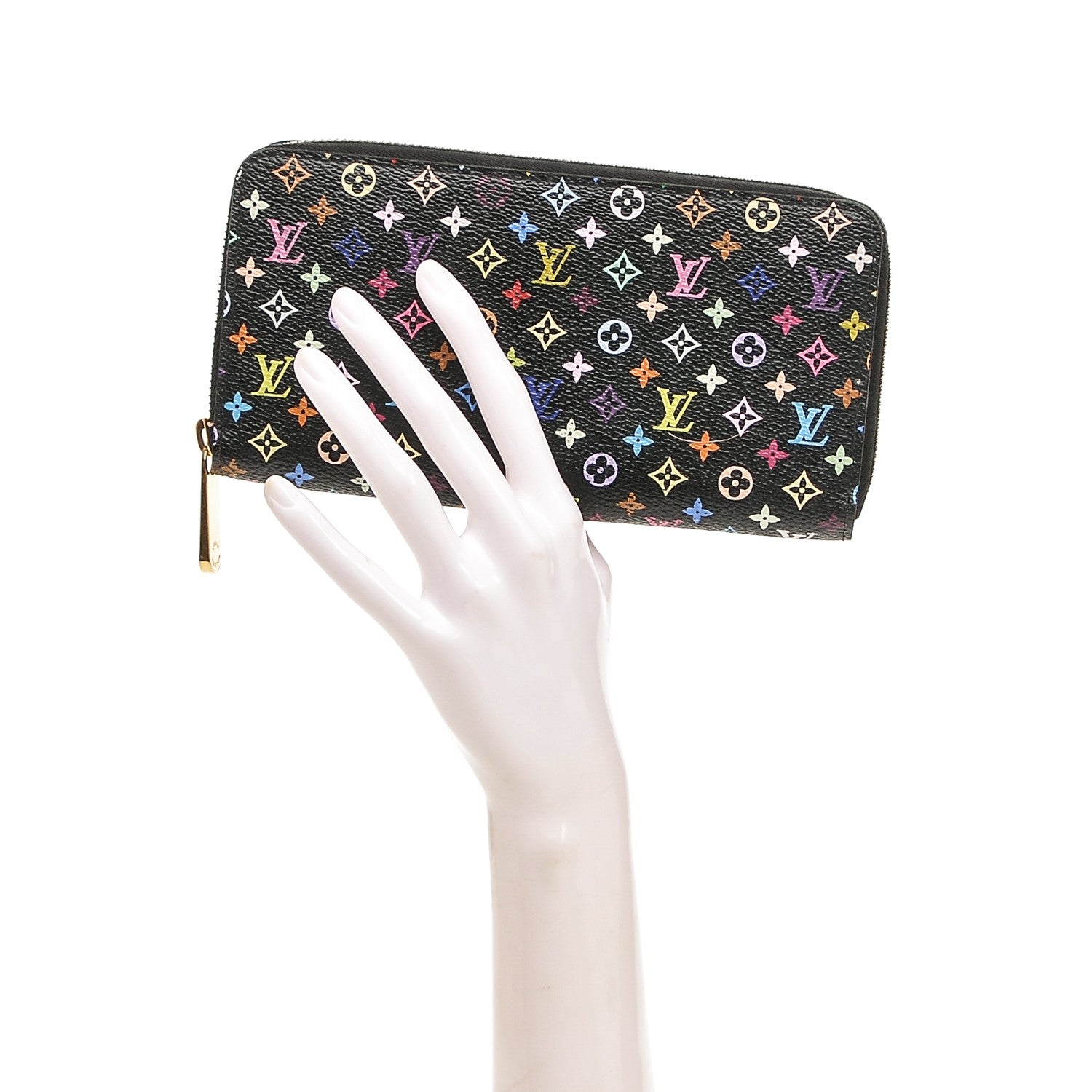 Louis Vuitton Monogram Multicolor Zippy Wallet Black Grenade 2 of 6