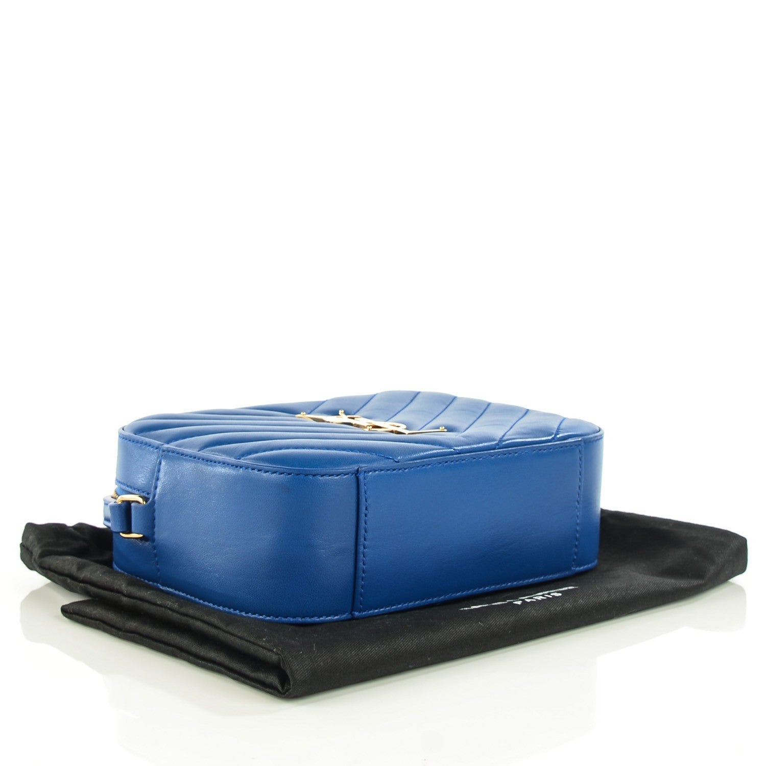 Saint Laurent Lambskin Chevron Small Classic Monogram Camera Bag Blue Majorelle 3 of 8