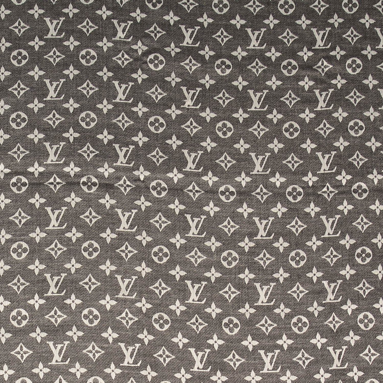 Louis Vuitton Wool Silk Monogram Denim Shawl Black 1 of 5