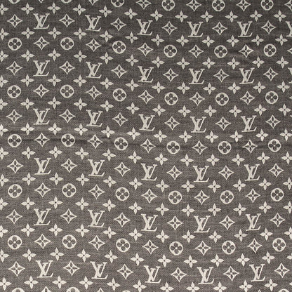 Louis Vuitton Wool Silk Monogram Denim Shawl Black 1 of 5
