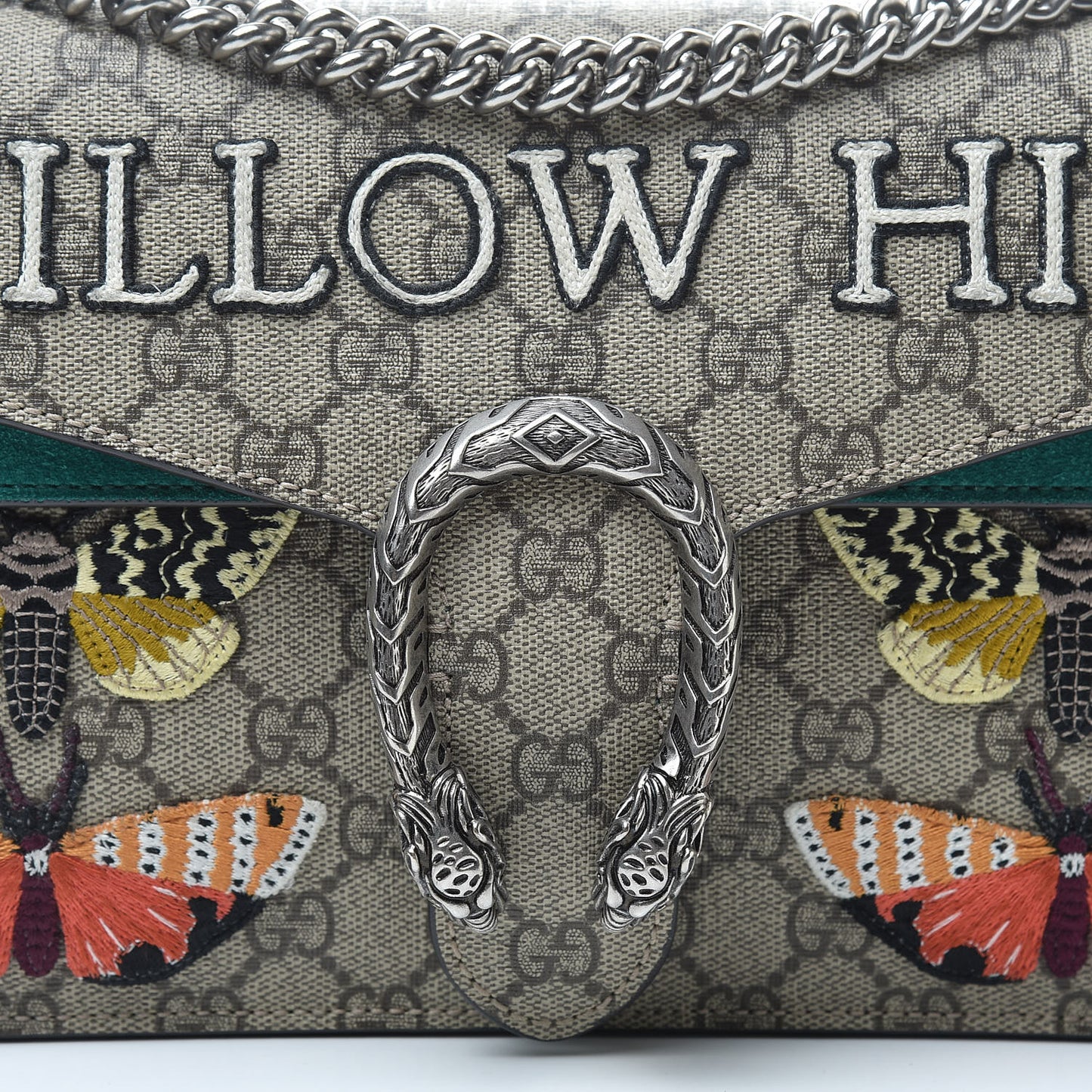 GG Supreme Monogram Willow Hill Embroidered Small Dionysus Shoulder Bag Emerald