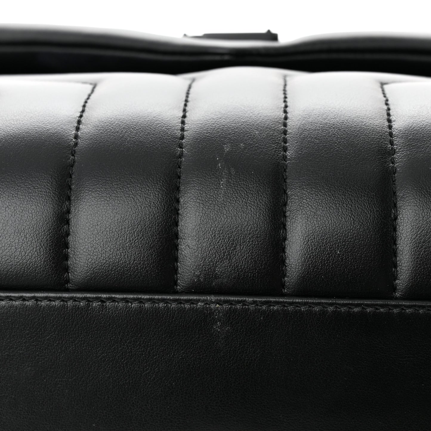 Calfskin Y Quilted Monogram Monochrome Large Loulou Chain Satchel Black