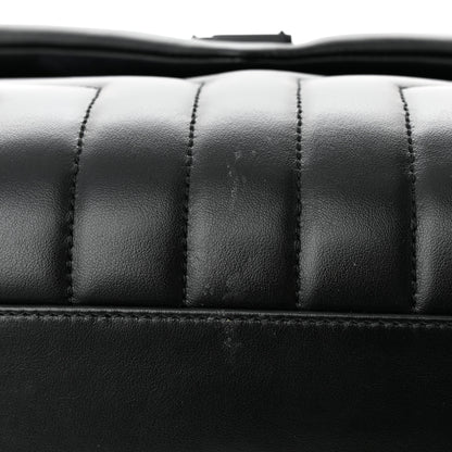 Saint Laurent Calfskin Y Quilted Monogram Monochrome Large Loulou Chain Satchel Black 11 of 12