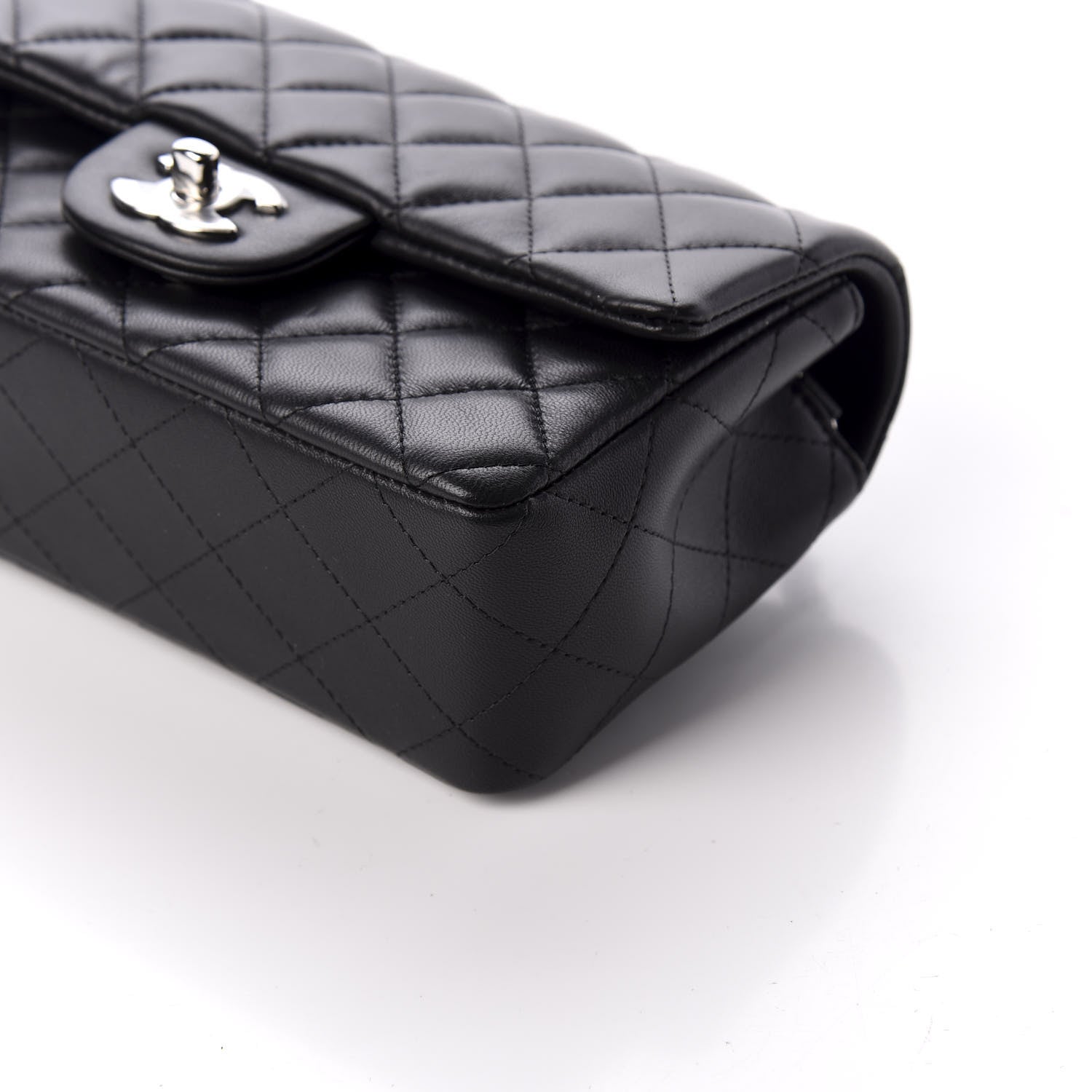Chanel Lambskin Quilted Mini Rectangular Flap Black 9 of 10