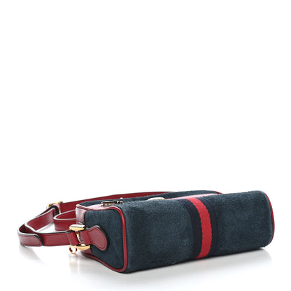 Gucci Suede Calfskin Web Mini Ophidia Shoulder Bag New Blue Romantic Cherry 4 of 9