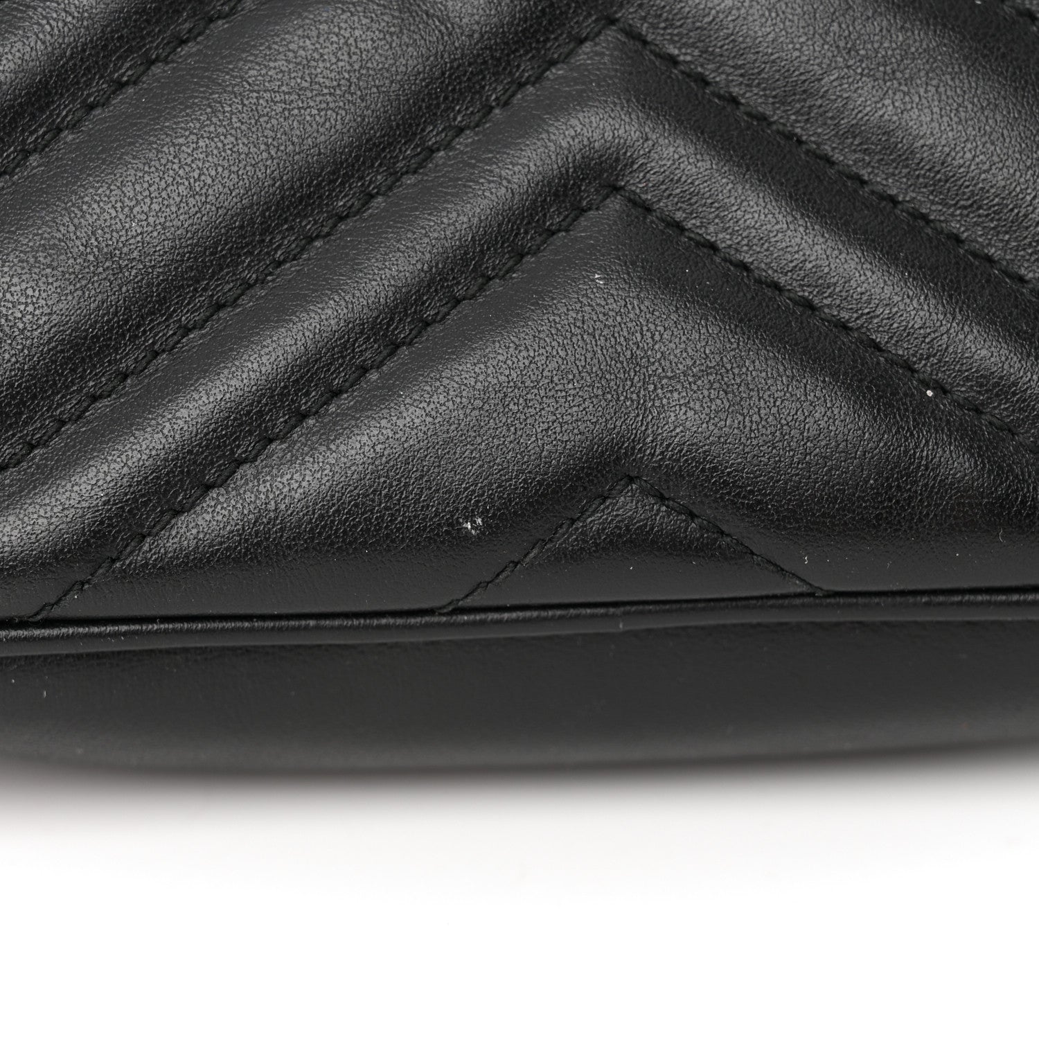 Gucci Calfskin Matelasse Mini GG Marmont Chain Shoulder Bag Black 13 of 15