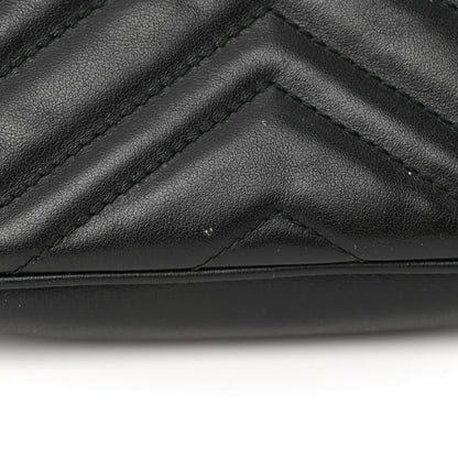 Gucci Calfskin Matelasse Mini GG Marmont Chain Shoulder Bag Black 13 of 15