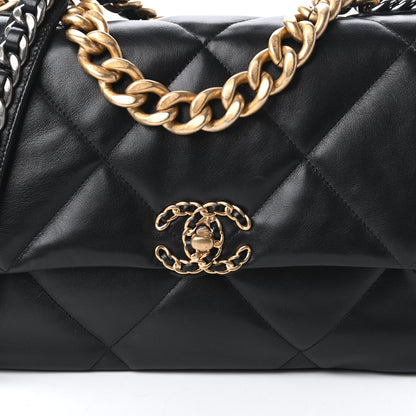 Chanel Lambskin Quilted Large Chanel 19 Flap Black 10 of 10