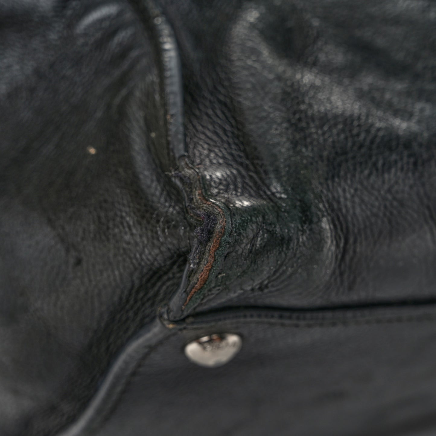 Glace Calf Twin Pocket Tote Black