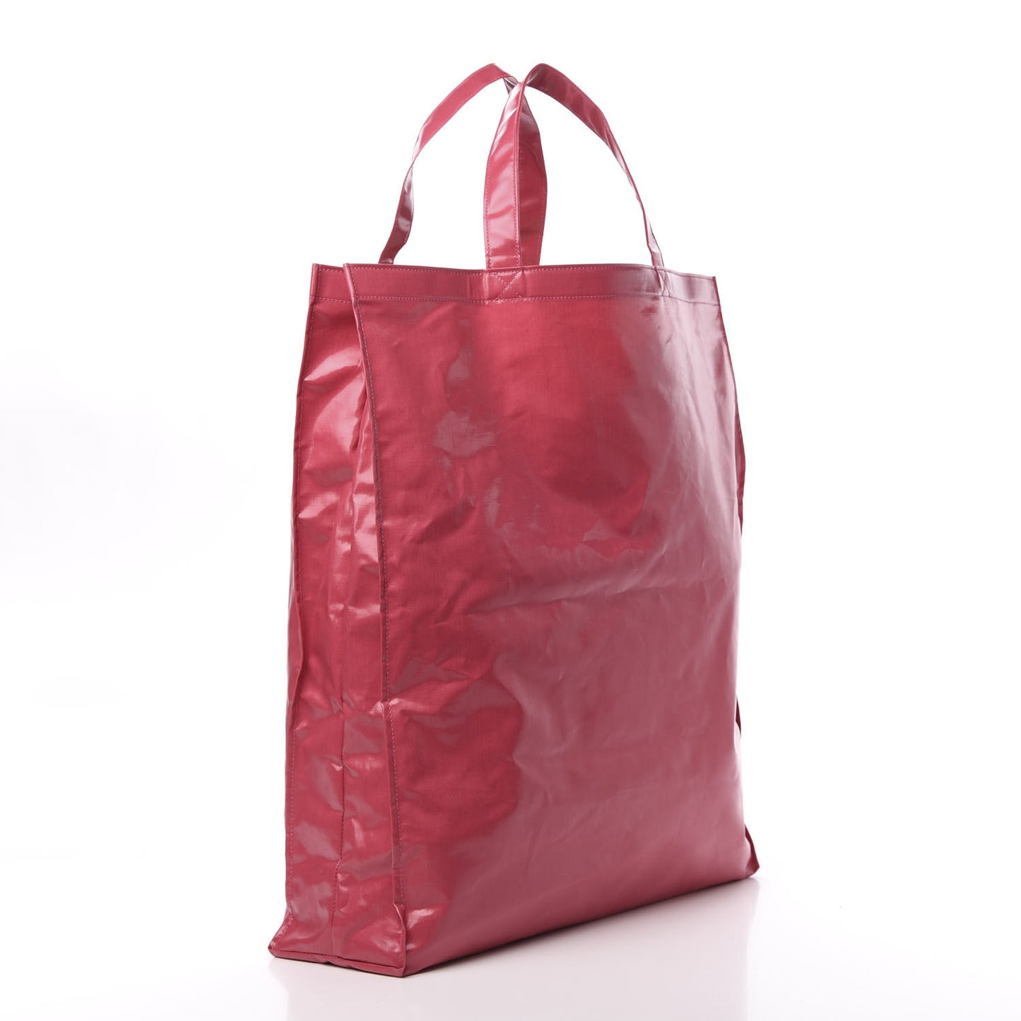 Patent Canvas Frame Logo Vertical Tote Glam Pink