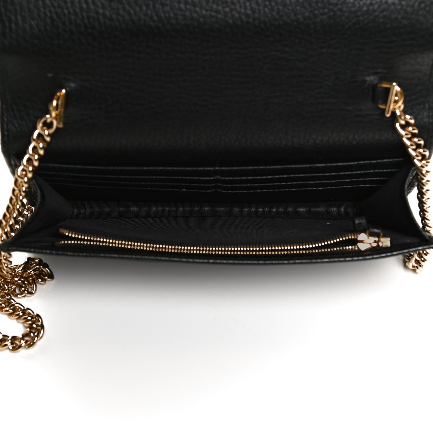 Gucci Calfskin Mini GG Marmont Chain Wallet Black 5 of 12