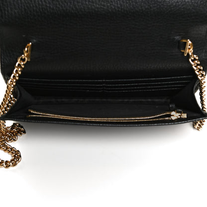 Gucci Calfskin Mini GG Marmont Chain Wallet Black 5 of 12